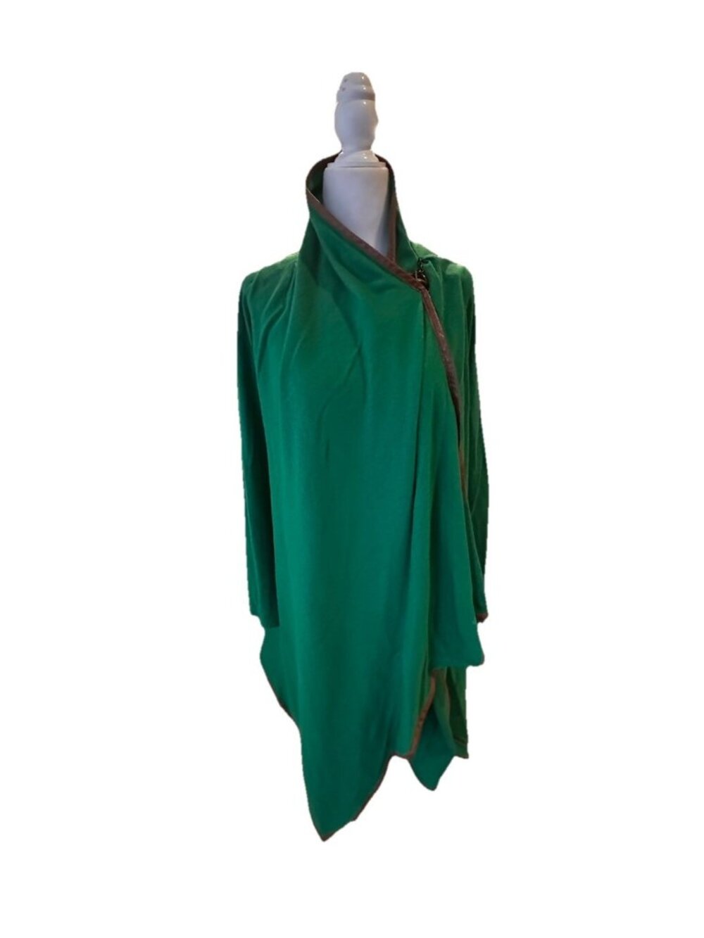 Ralph Lauren Sport Emerald Green Open Cardigan Sweater Wrap M Cashmere Blend
